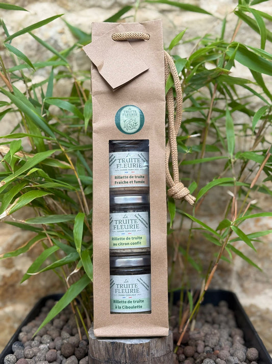 Sachet cadeau 4 rillettes de truite